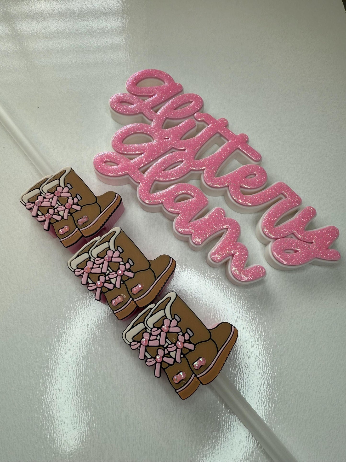 Cozy Boots Straw Topper - Tumbler Accessory - Straw Buddy