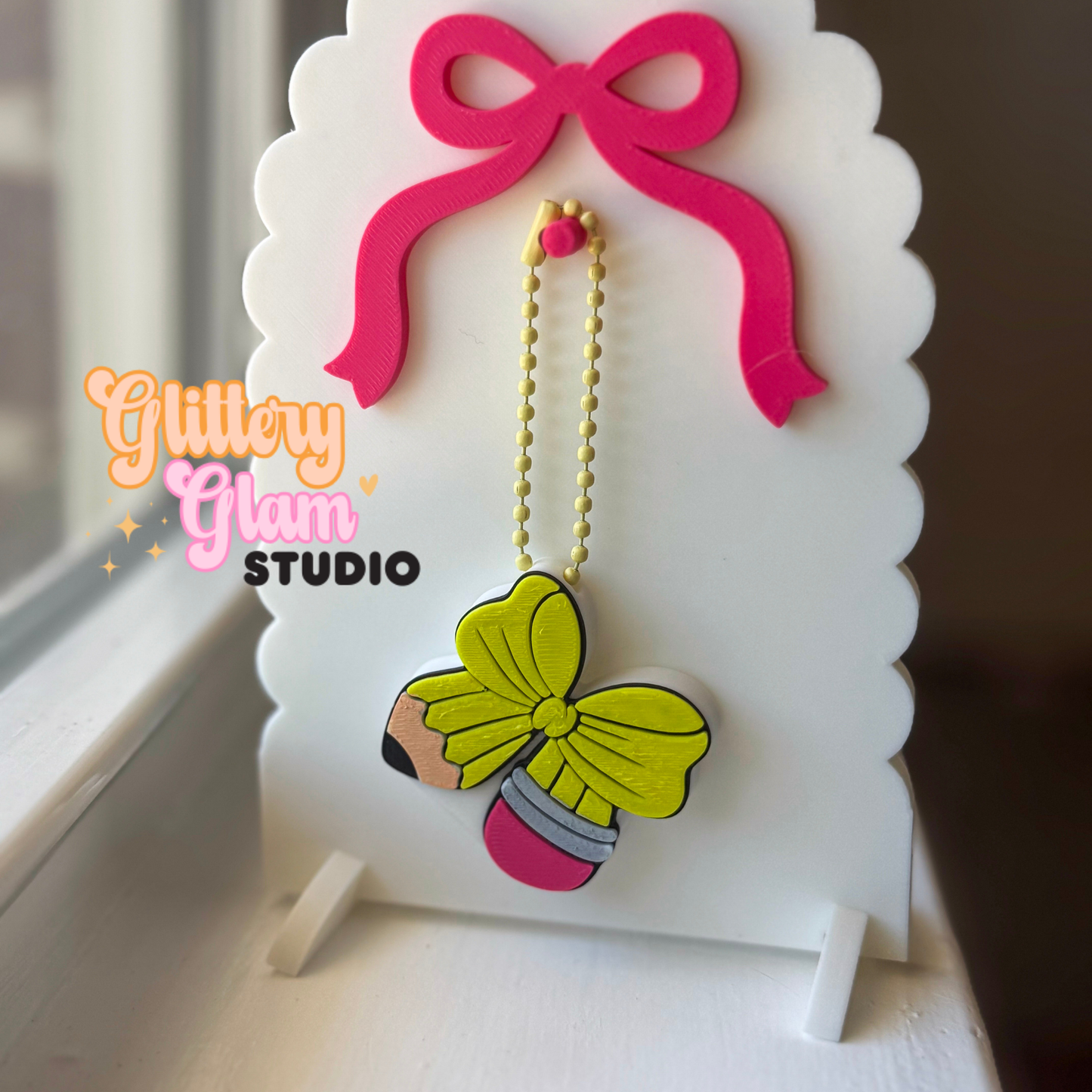Pencil Bow Soda Can Tab Opener Keychain