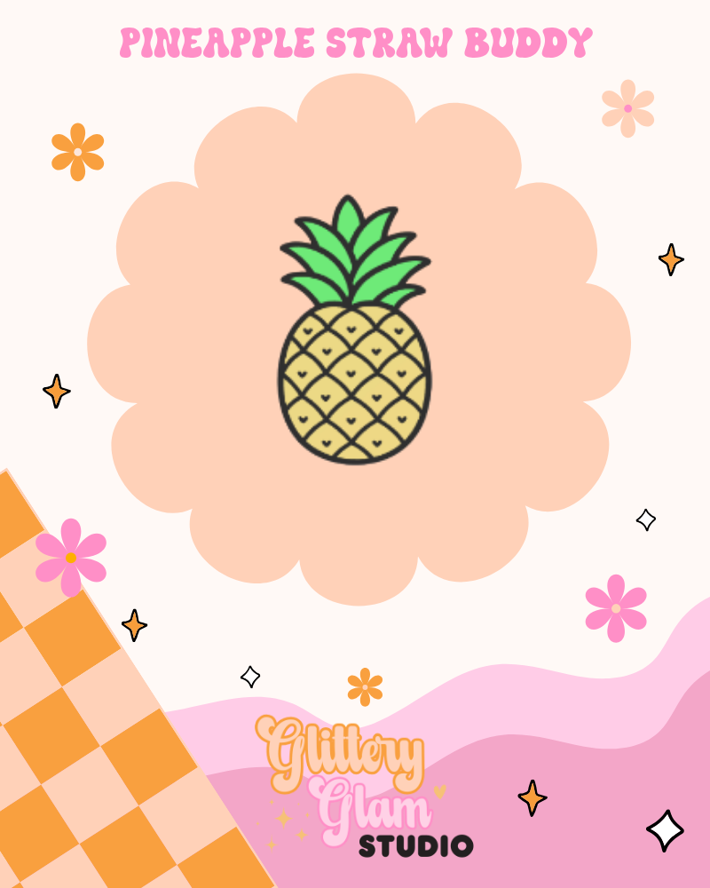 Pineapple Straw Topper | Summer Straw Charm | Reusable Cup Accessory | Stanley & Tumbler Straw Topper | Tropical Drink Charm