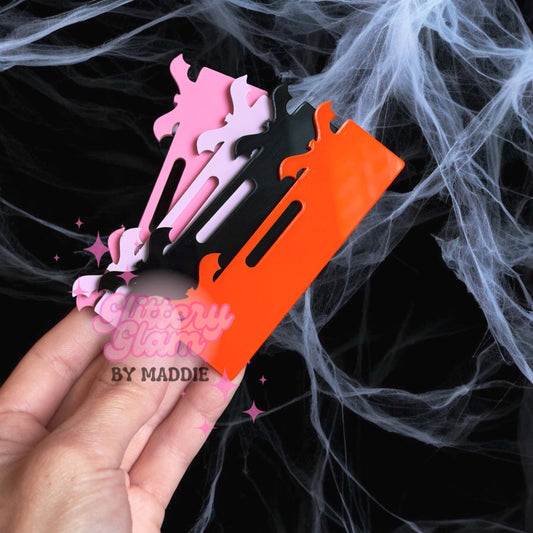 Spooky Bat Badge Buddy Topper: Glittery Halloween Accessory