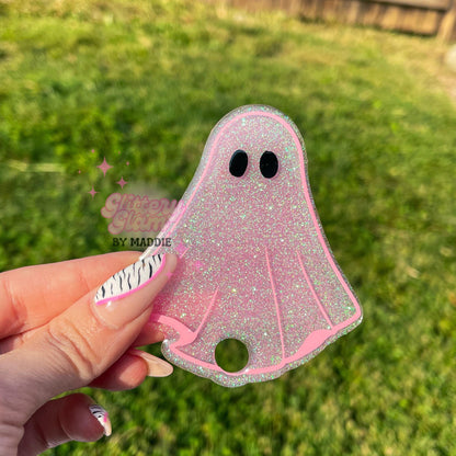 Pastel Halloween Ghost Tumbler Topper: Glow in the Dark Stanley Accessory