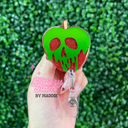 Poison Apple Badge Reel - Halloween Badge Reel - Retractable ID Holder