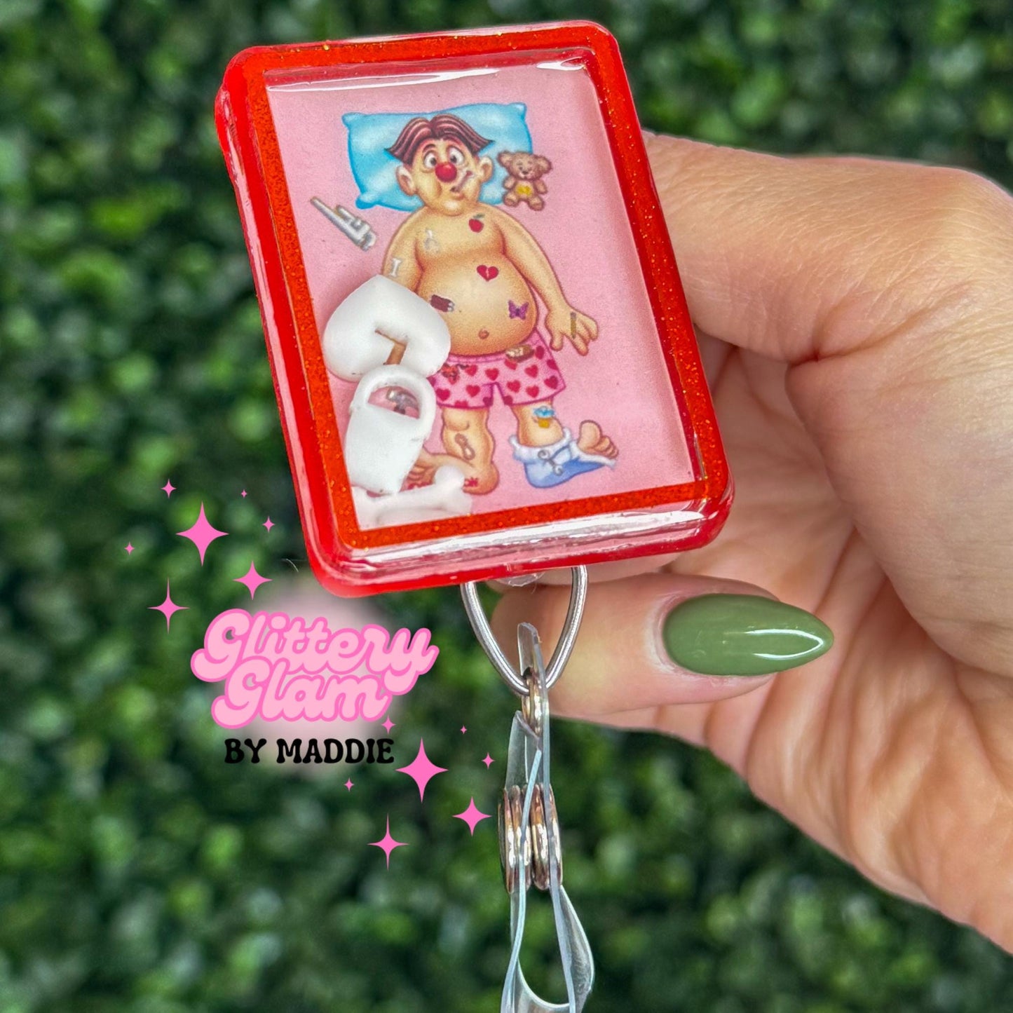 Handmade Operation Game Badge Reel: Healthcare Worker ID Holder