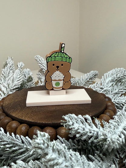 Coffee Bear Straw Topper - Tumbler Accessory