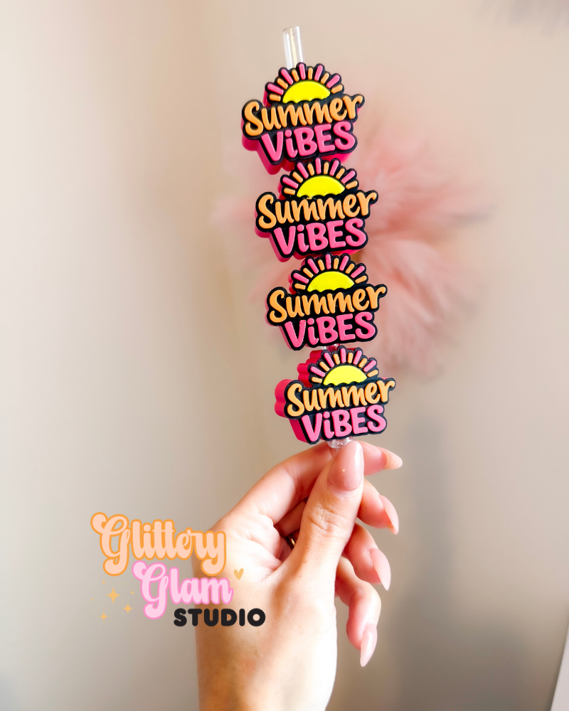 Summer Vibes Straw Topper