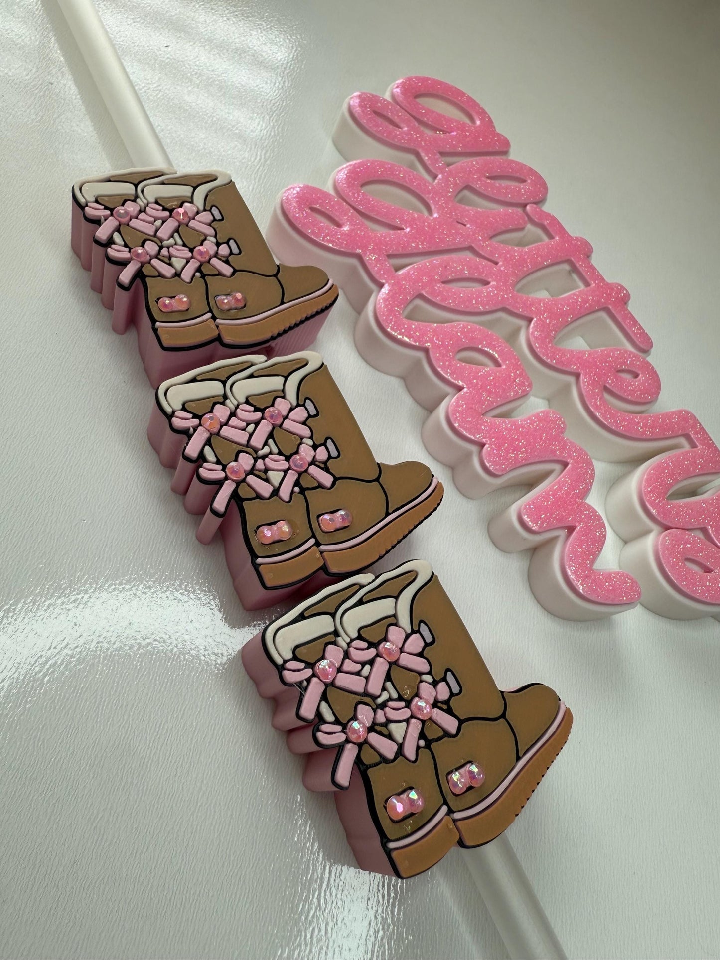 Cozy Boots Straw Topper - Tumbler Accessory - Straw Buddy