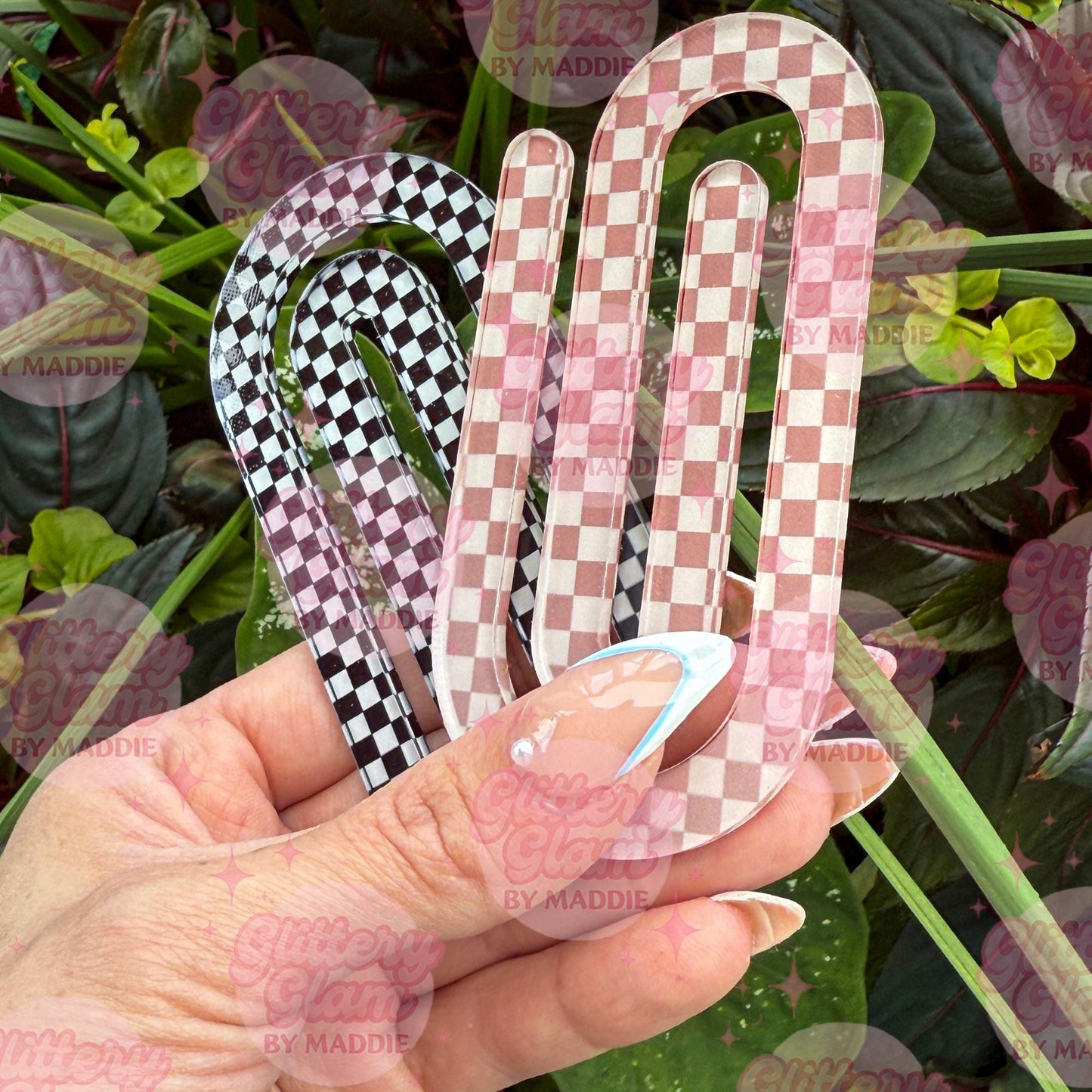 Boho Checkered Jumbo Paperclip: Groovy Teacher Desk Accessory