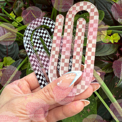 Boho Checkered Jumbo Paperclip: Groovy Teacher Desk Accessory