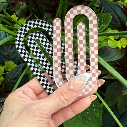 Boho Checkered Jumbo Paperclip: Groovy Teacher Desk Accessory