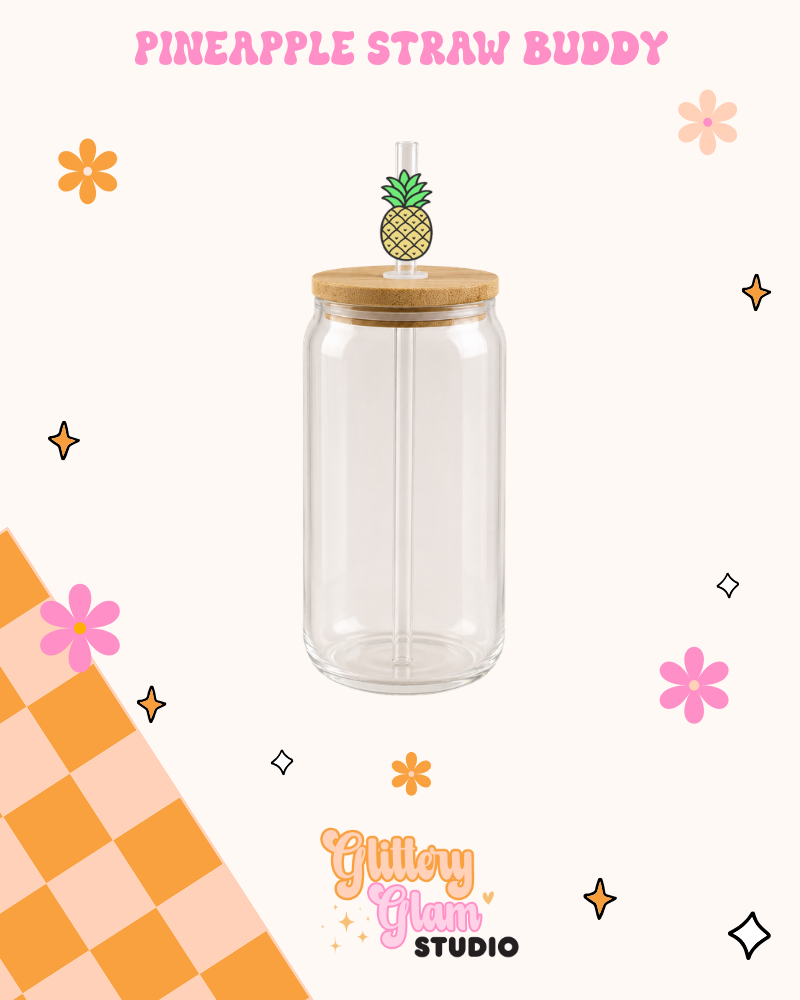 Pineapple Straw Topper | Summer Straw Charm | Reusable Cup Accessory | Stanley & Tumbler Straw Topper | Tropical Drink Charm