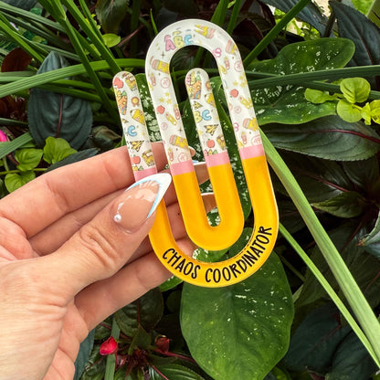 School-Themed Jumbo Paperclips – Teacher Gifts, Classroom Accessories, Cute Stationery for Educators- Cute Retro Themed