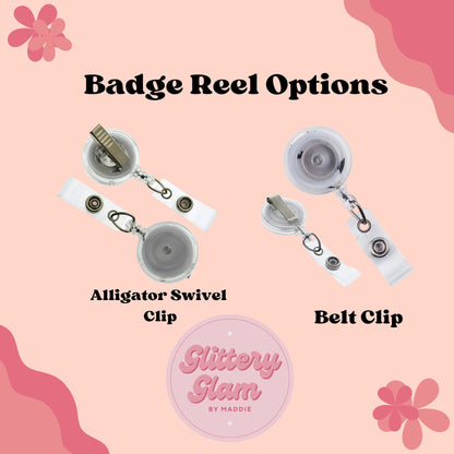 Phlebotomist Badge Reel: Teal Holographic Glitter, Vein Whisperer