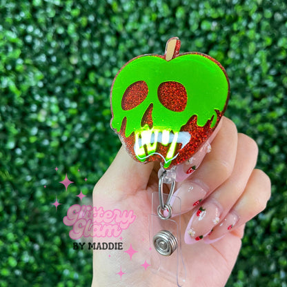 Poison Apple Badge Reel - Halloween Badge Reel - Retractable ID Holder