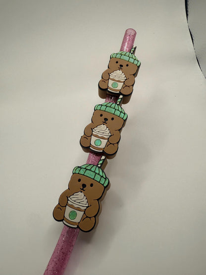 Coffee Bear Straw Topper - Tumbler Accessory