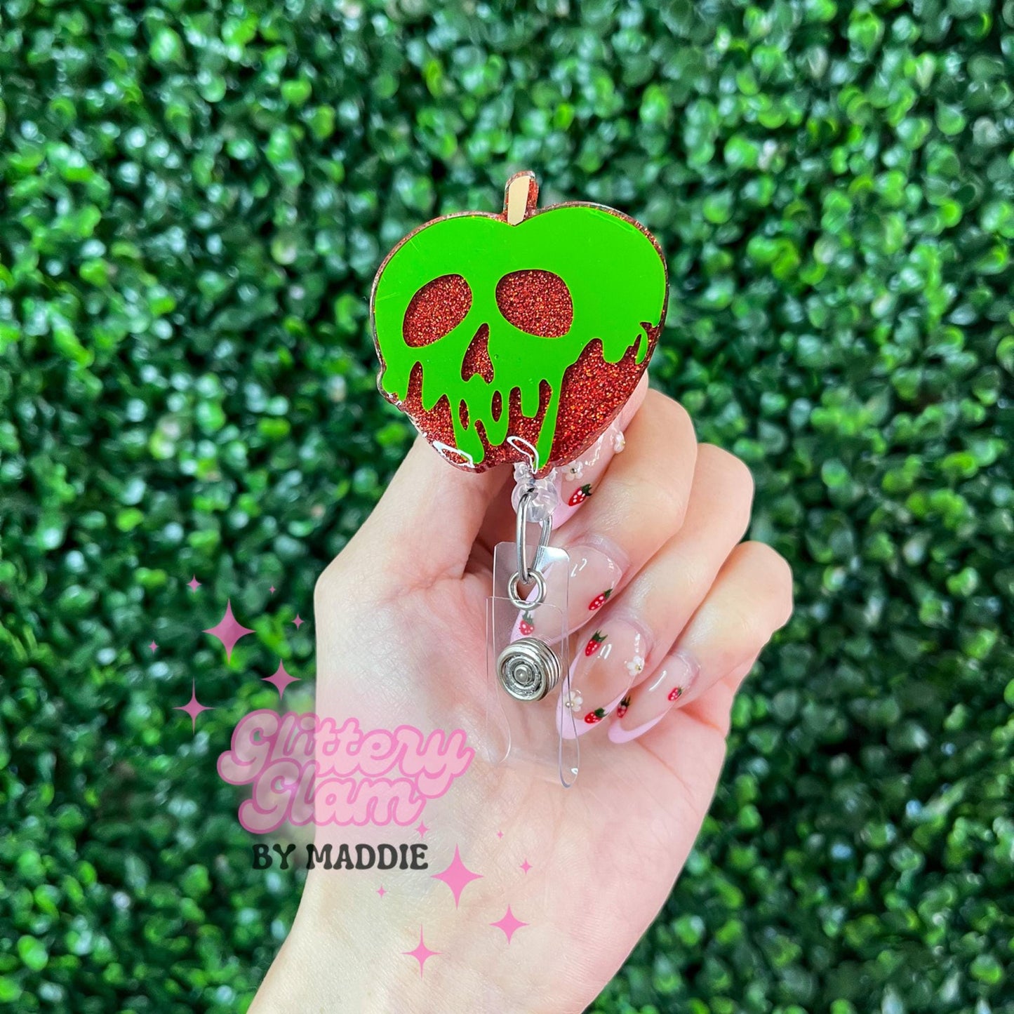 Poison Apple Badge Reel - Halloween Badge Reel - Retractable ID Holder