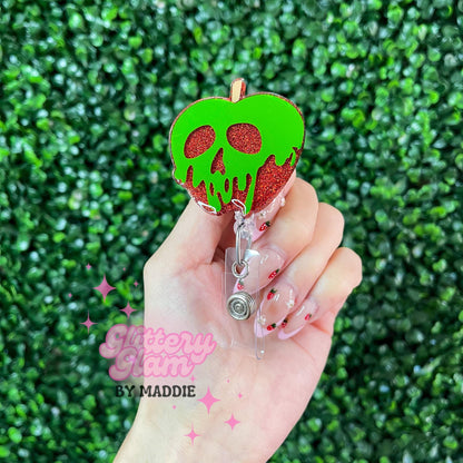 Poison Apple Badge Reel - Halloween Badge Reel - Retractable ID Holder
