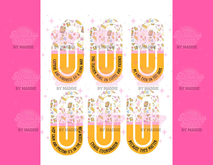 Sassy Teacher Sayings Jumbo Paperclip Sublimation File (Digital Download)