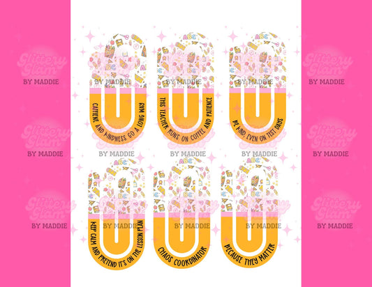 Sassy Teacher Sayings Jumbo Paperclip Sublimation File (Digital Download)