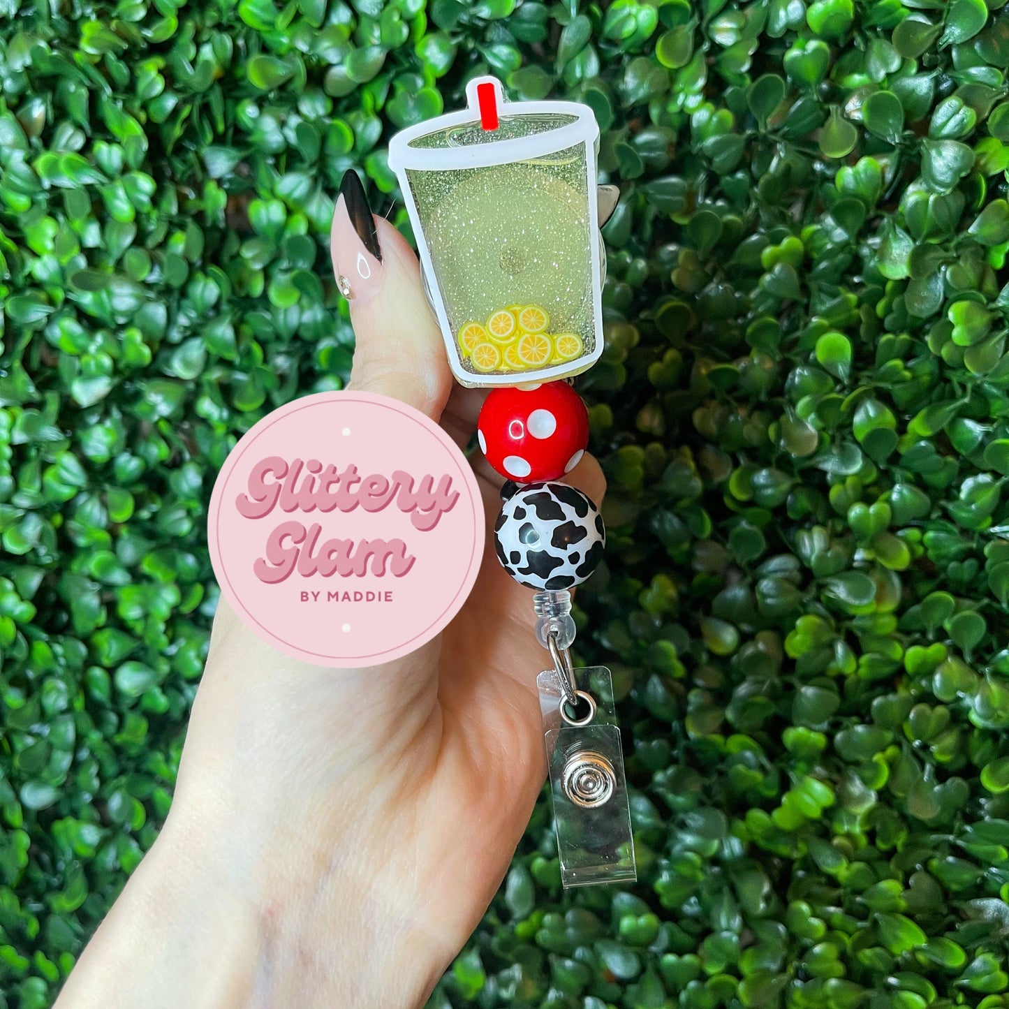 3D Lemonade Shaker Badge Reel: Summer Nurse ID Holder