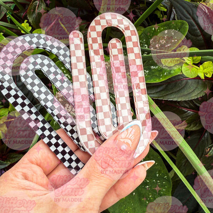 Boho Checkered Jumbo Paperclip: Groovy Teacher Desk Accessory