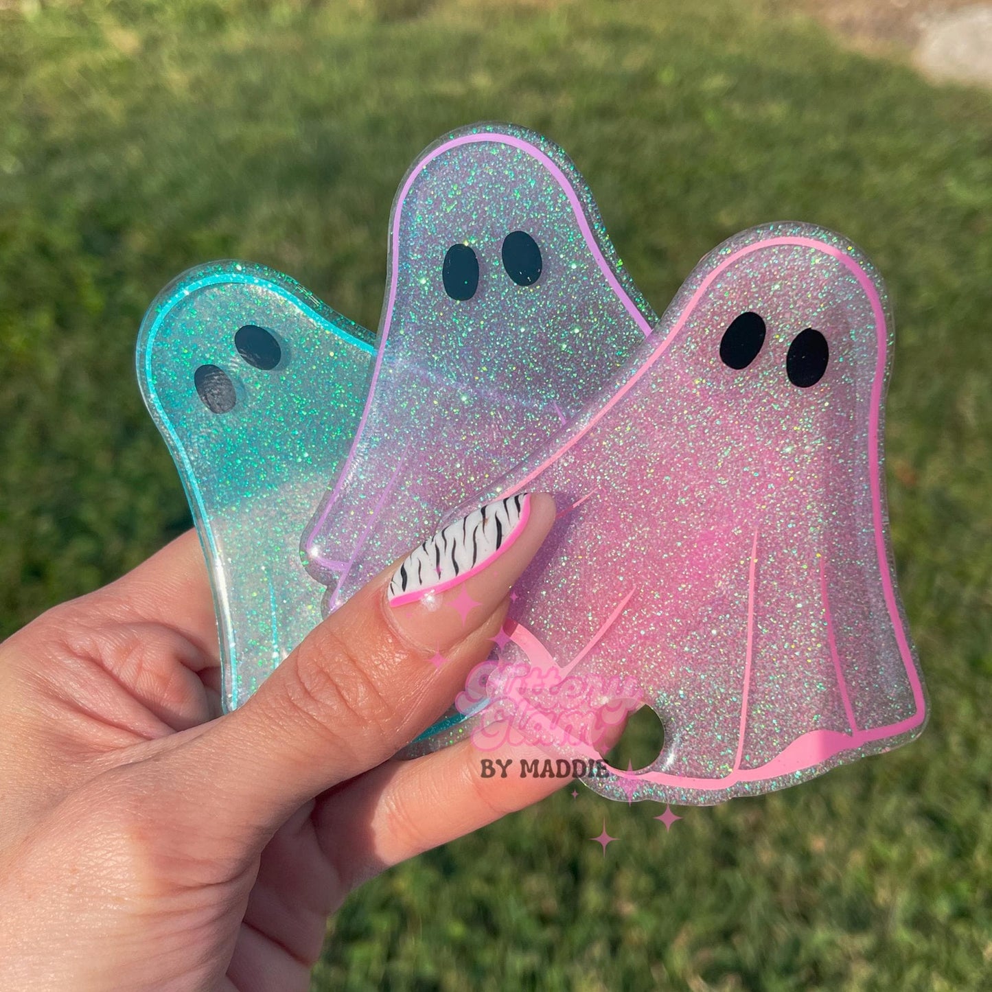 Pastel Halloween Ghost Tumbler Topper: Glow in the Dark Stanley Accessory