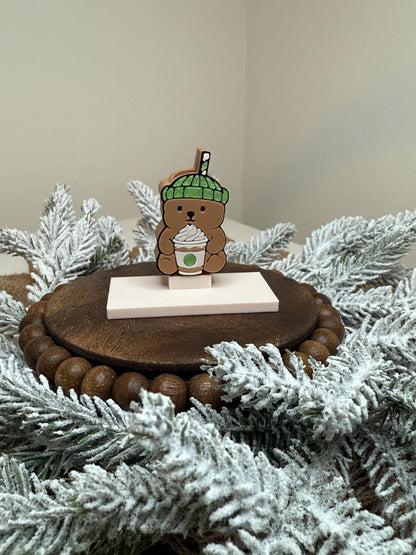 Coffee Bear Straw Topper - Tumbler Accessory