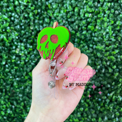 Poison Apple Badge Reel - Halloween Badge Reel - Retractable ID Holder