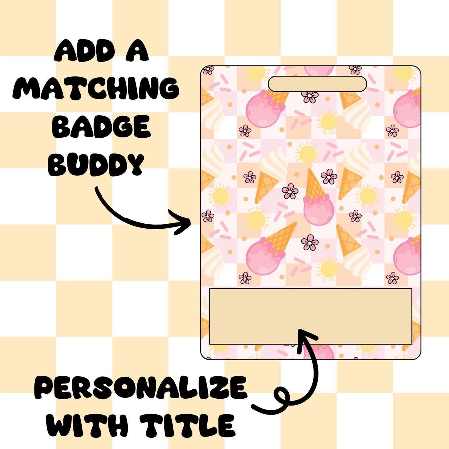 Ice Cream Badge Buddy: Personalized Nurse ID Holder