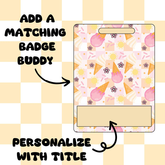 Ice Cream Badge Buddy: Personalized Nurse ID Holder