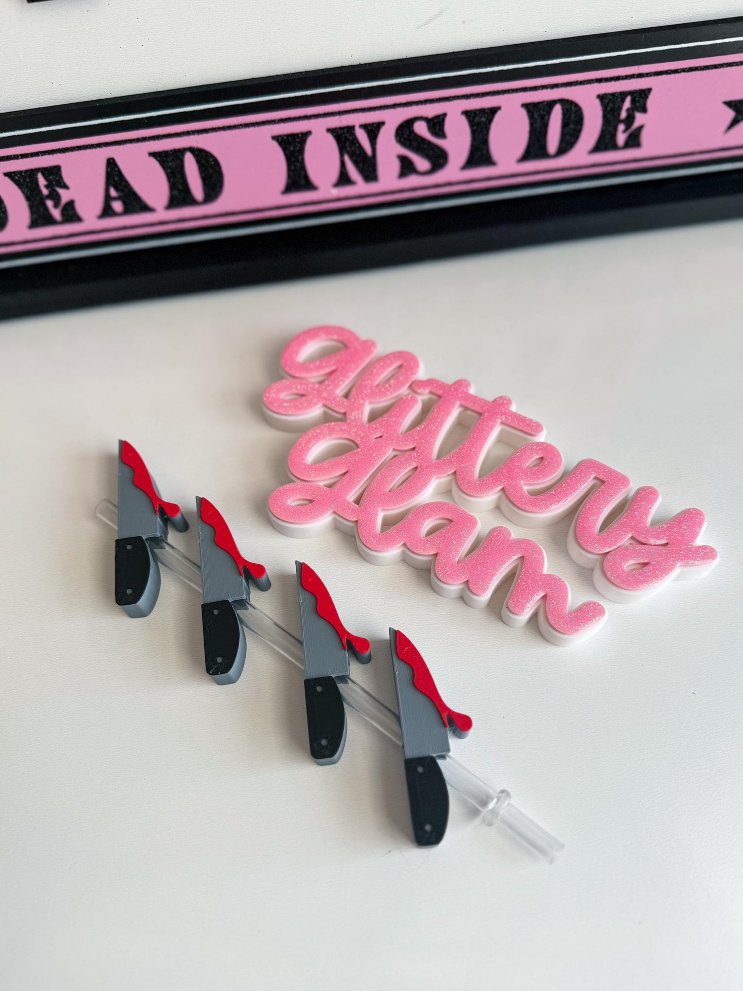 🔪🖤 Horror Knife Straw Topper
