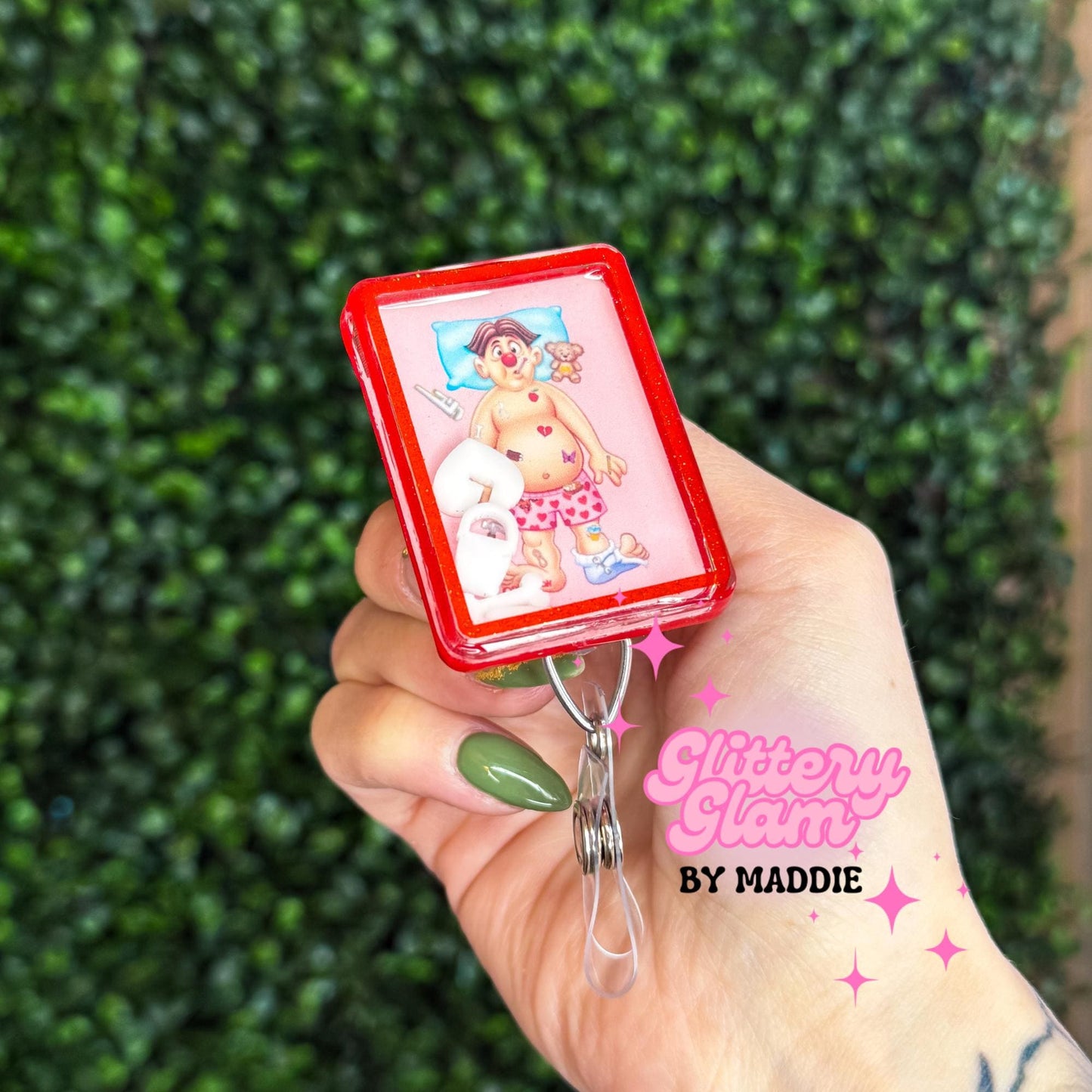 Handmade Operation Game Badge Reel: Healthcare Worker ID Holder