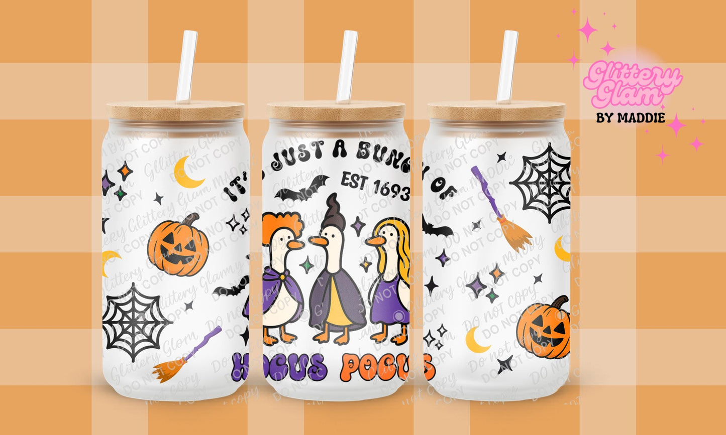 Hocus Pocus Duck Tumbler Wrap: Halloween 16oz Can PNG (Digital Download)