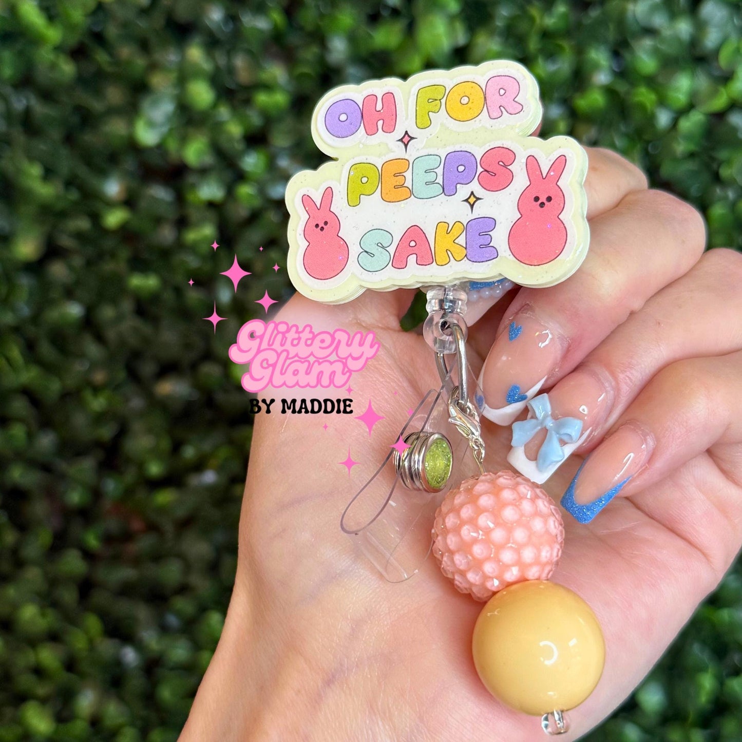 Funny Easter Badge Reel: Oh For Peeps Sake, Spring ID Holder
