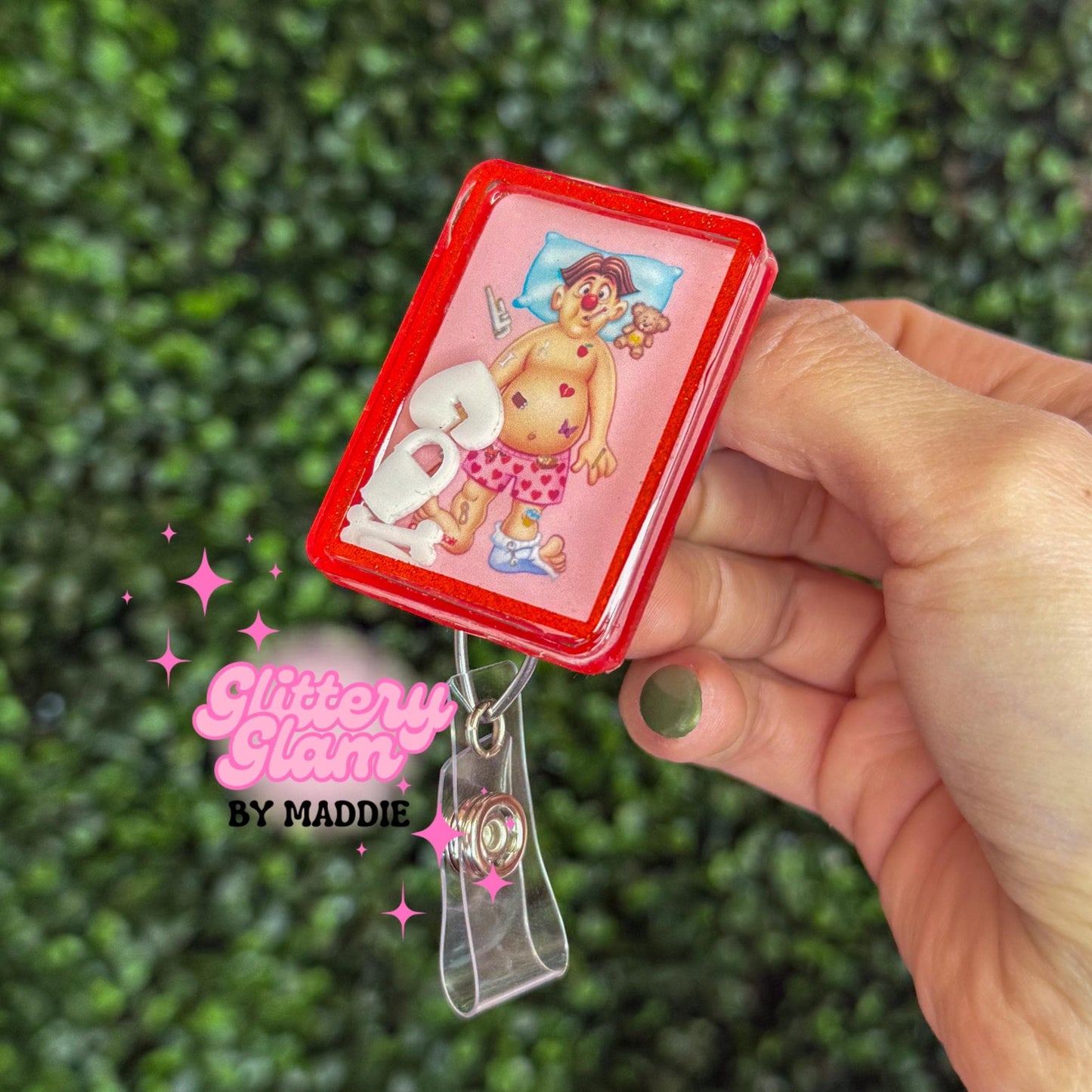 Handmade Operation Game Badge Reel: Healthcare Worker ID Holder