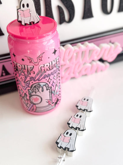 Bookish Ghost Straw Topper