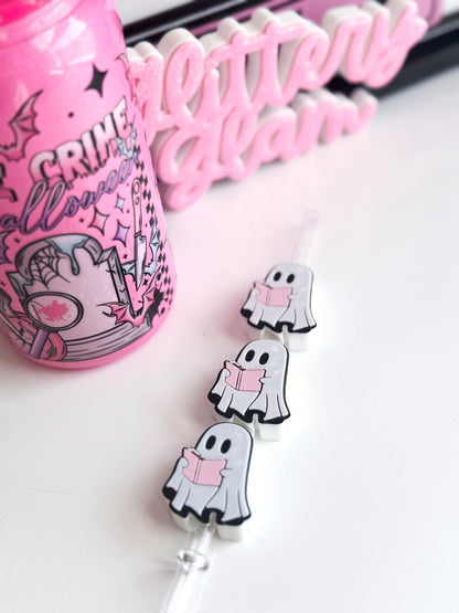 Bookish Ghost Straw Topper