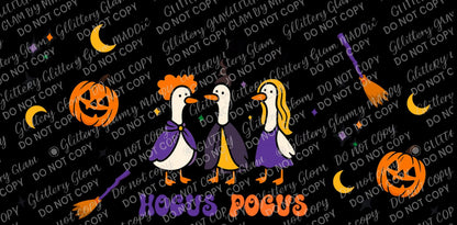 Hocus Pocus Duck Tumbler Wrap: Halloween 16oz Can PNG (Digital Download)