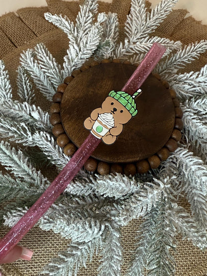 Coffee Bear Straw Topper - Tumbler Accessory