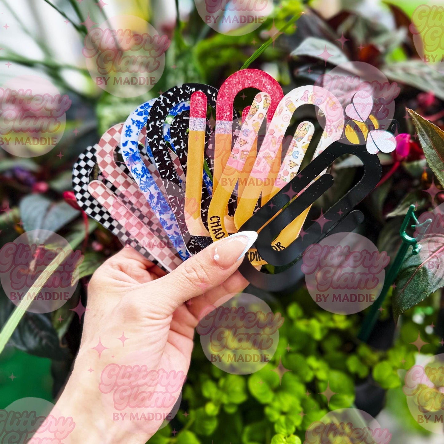 Boho Checkered Jumbo Paperclip: Groovy Teacher Desk Accessory