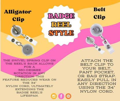 🌸 Summer Uterus Badge Reel — OB Nurse Accessory