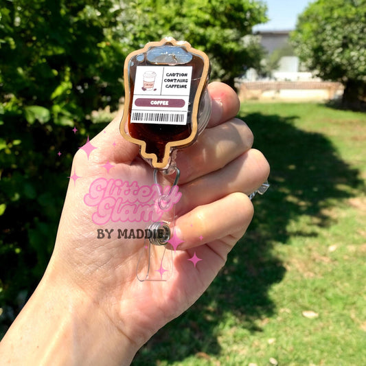 Iced Coffee Shaker Badge Reel