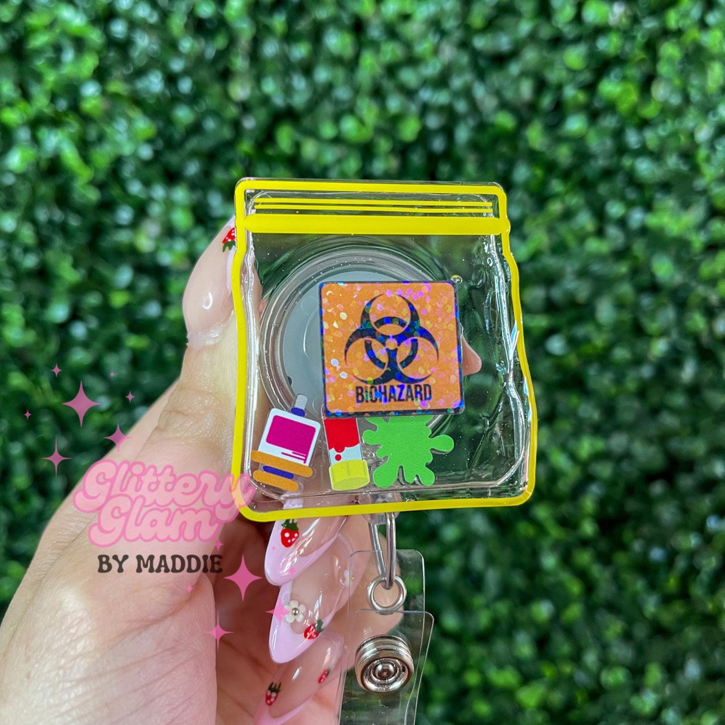 Biohazard Shaker Badge Reel - Gift for Lab Techs, Nurses, and Phlebotomists