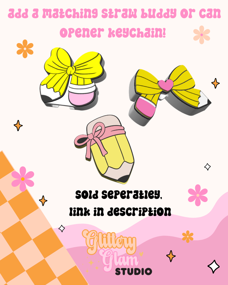 Pencil Bow Soda Can Tab Opener Keychain