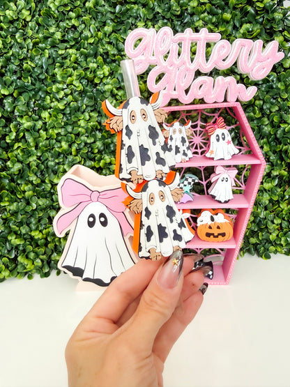Boo Y’all Cow Ghost Straw Topper