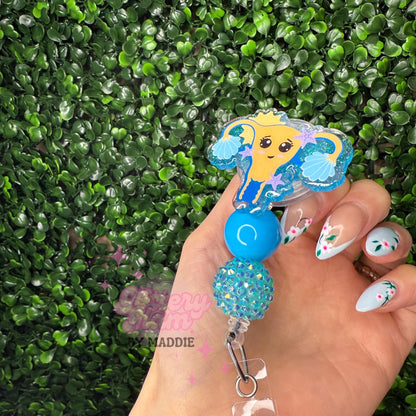 🌸 Summer Uterus Badge Reel — OB Nurse Accessory