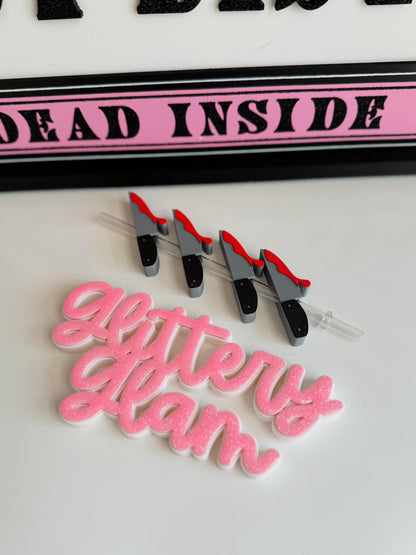 🔪🖤 Horror Knife Straw Topper