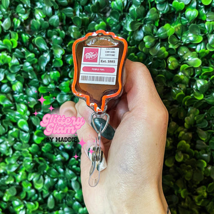 DP Soda IV Bag Badge Reel: Nurse Badge Holder
