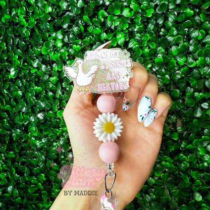 Funny Goose Badge Reel: All My Systems Are Nervous ID Holder