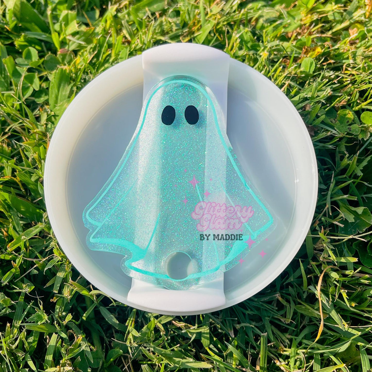 Pastel Halloween Ghost Tumbler Topper: Glow in the Dark Stanley Accessory