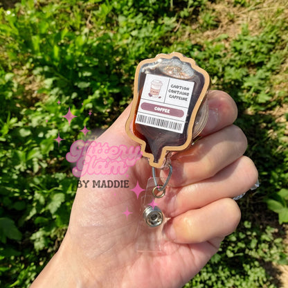 Iced Coffee Shaker Badge Reel